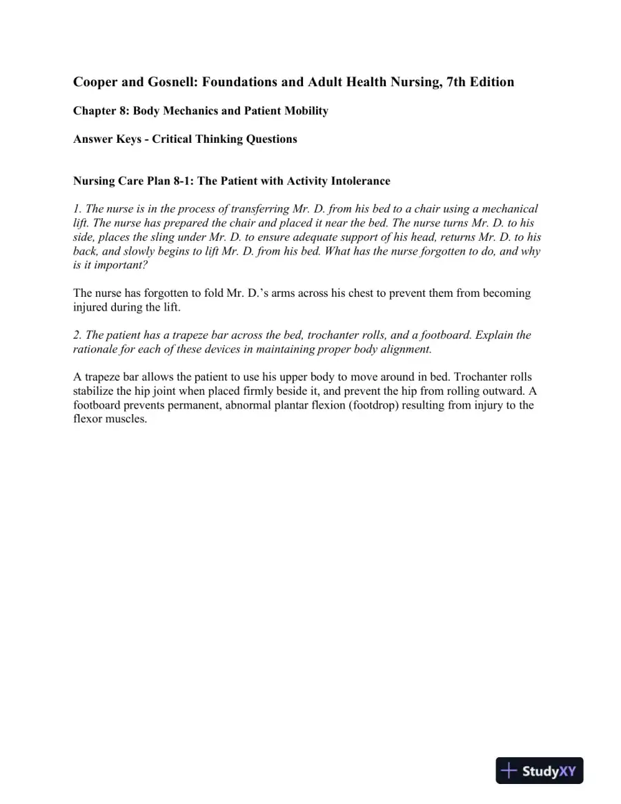 Foundations And Adult Health Nursing, 7th Edition Solution Manual, page 4