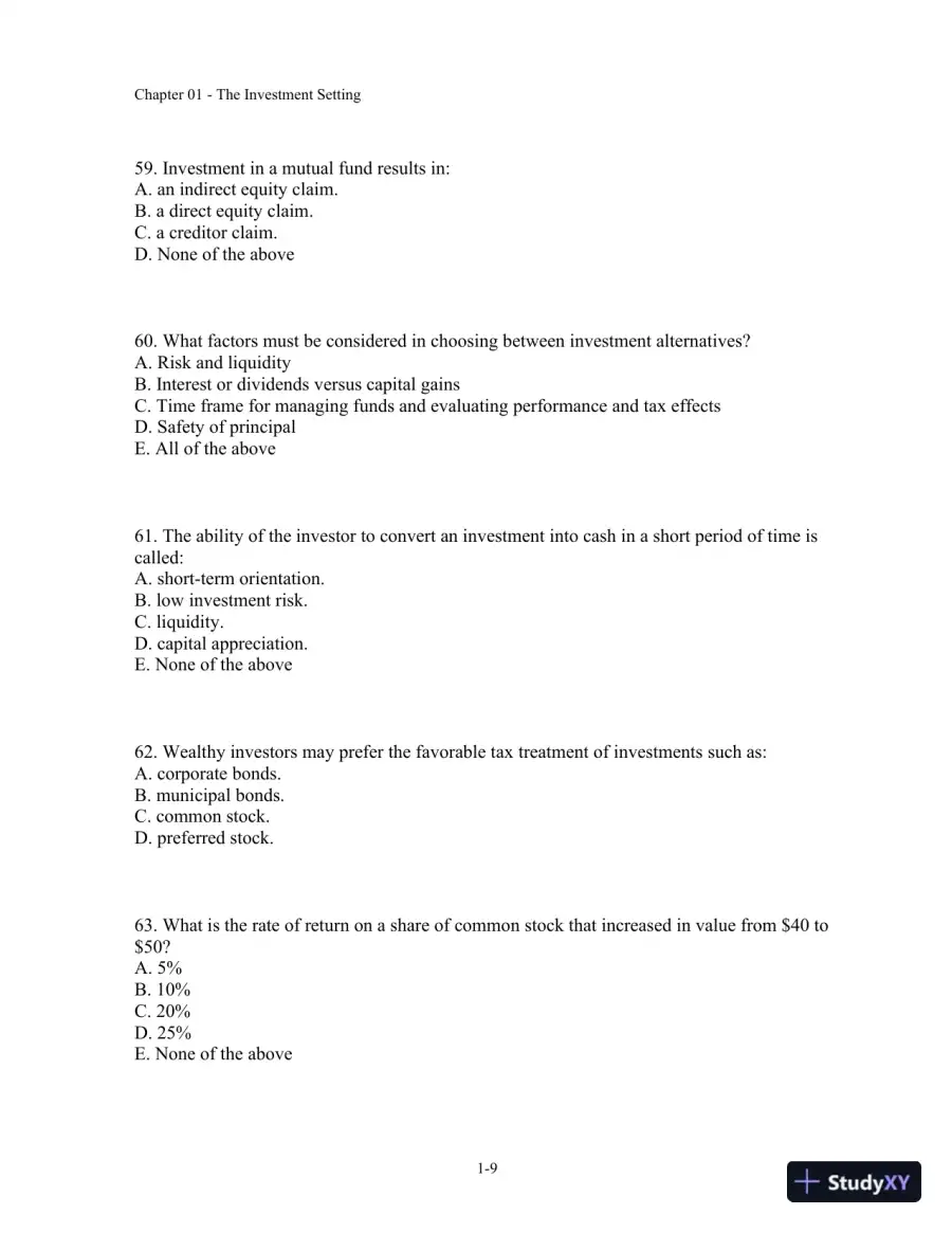 Test Bank For Fundamentals Of Investment Management, 10th Edition, page 10
