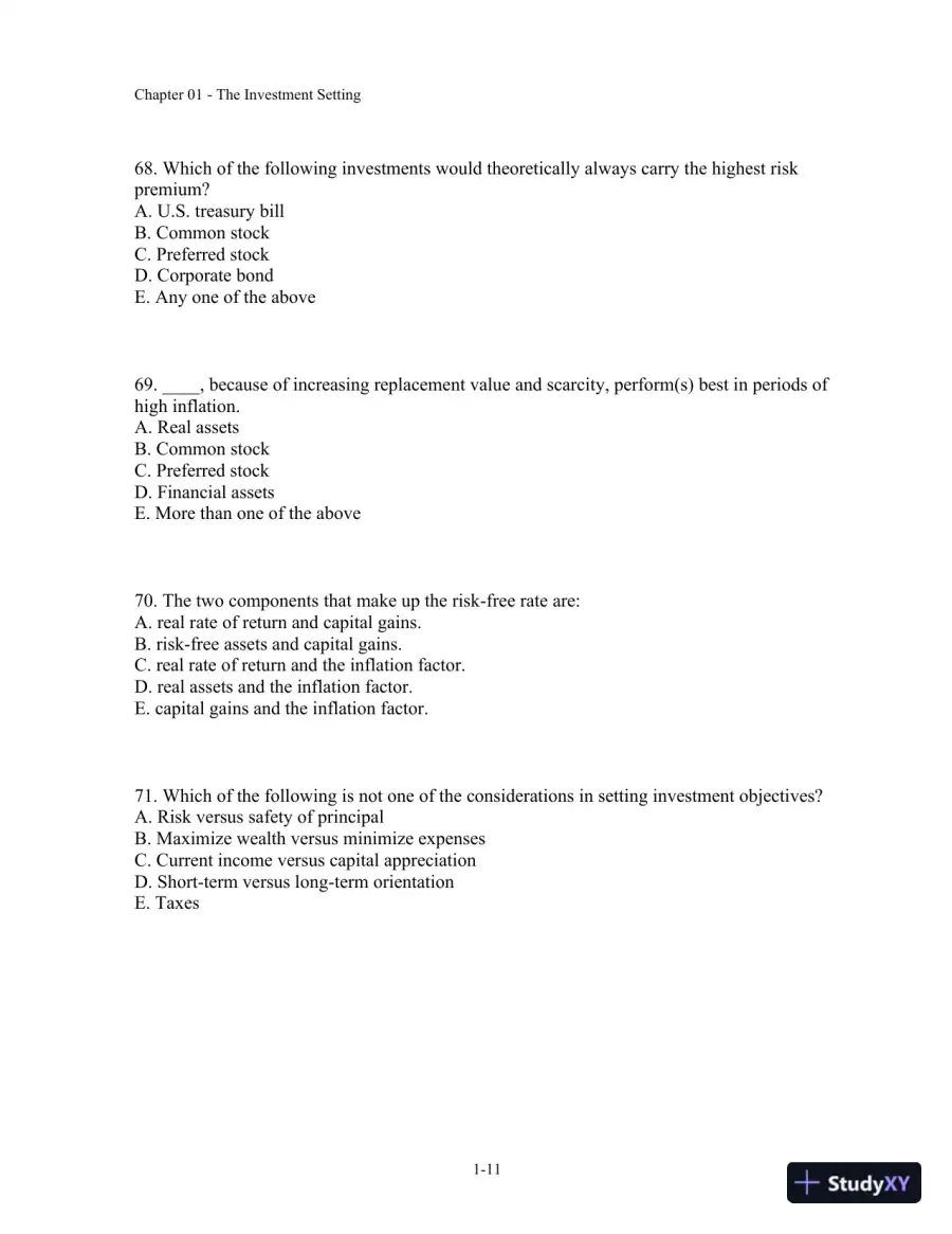 Test Bank For Fundamentals Of Investment Management, 10th Edition, page 12