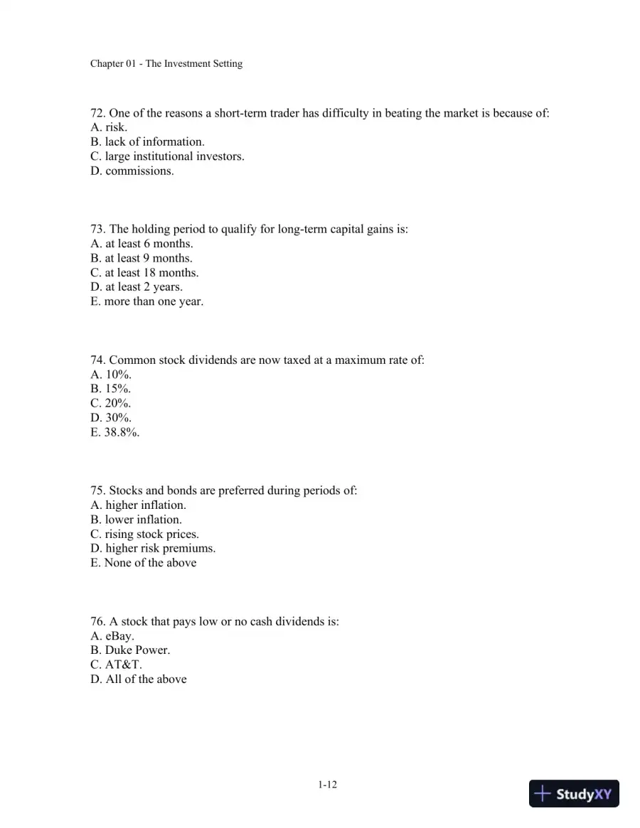 Test Bank For Fundamentals Of Investment Management, 10th Edition, page 13