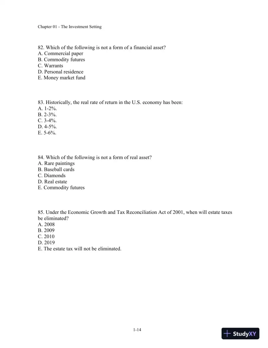 Test Bank For Fundamentals Of Investment Management, 10th Edition, page 15