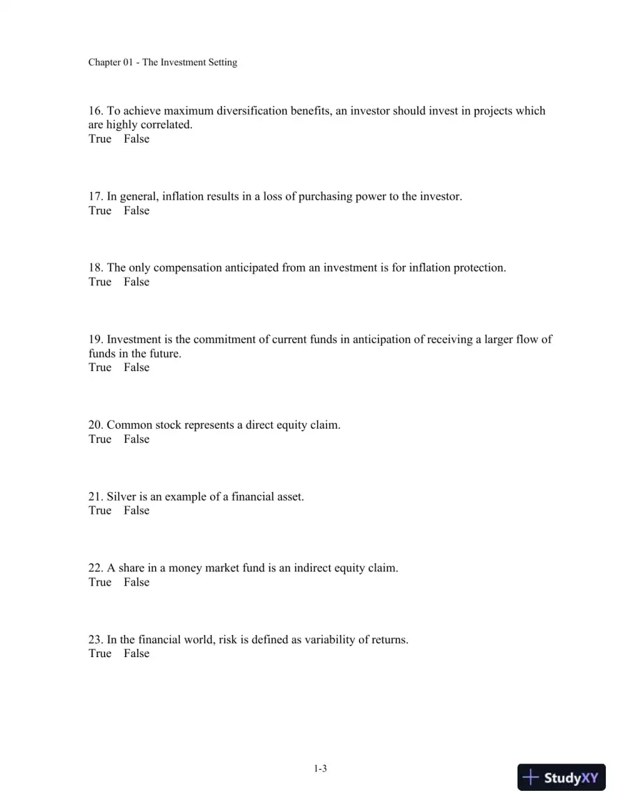 Test Bank For Fundamentals Of Investment Management, 10th Edition, page 4