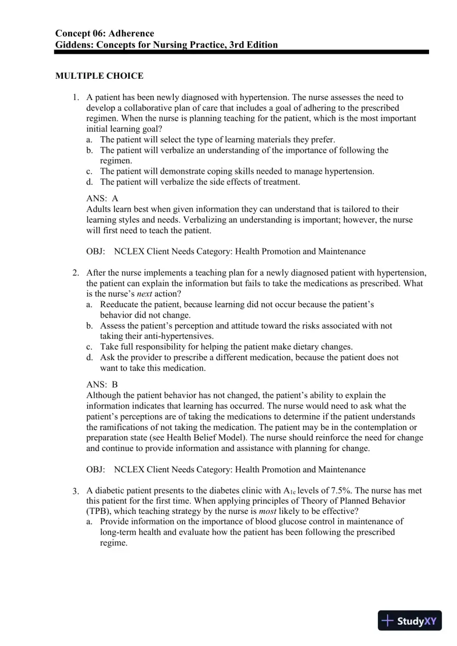 Test Bank for Concepts for Nursing Practice, 3rd Edition (Chapters 1-57), page 20