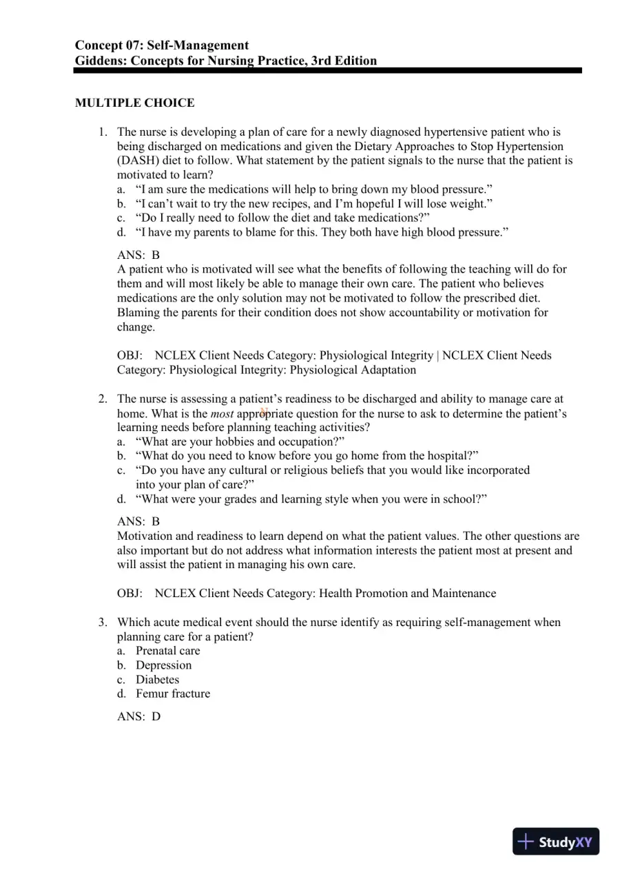Test Bank for Concepts for Nursing Practice, 3rd Edition (Chapters 1-57), page 24
