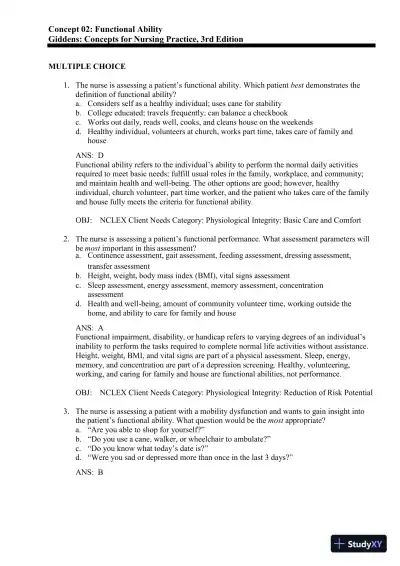 Test Bank for Concepts for Nursing Practice, 3rd Edition (Chapters 1-57) - Page 7 preview image