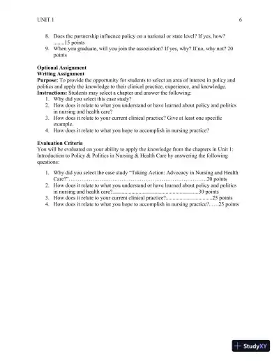 Policy And Politics In Nursing And Healthcare - Revised Reprint , 6th Edition Lecture Notes - Page 11 preview image