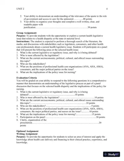 Policy And Politics In Nursing And Healthcare - Revised Reprint , 6th Edition Lecture Notes - Page 15 preview image