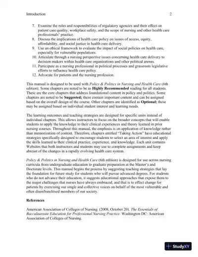 Policy And Politics In Nursing And Healthcare - Revised Reprint , 6th Edition Lecture Notes - Page 3 preview image