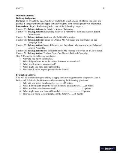 Policy And Politics In Nursing And Healthcare - Revised Reprint , 6th Edition Lecture Notes - Page 30 preview image