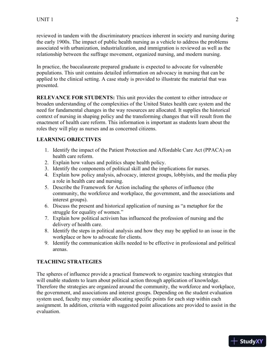 Policy And Politics In Nursing And Healthcare - Revised Reprint , 6th Edition Lecture Notes, page 7