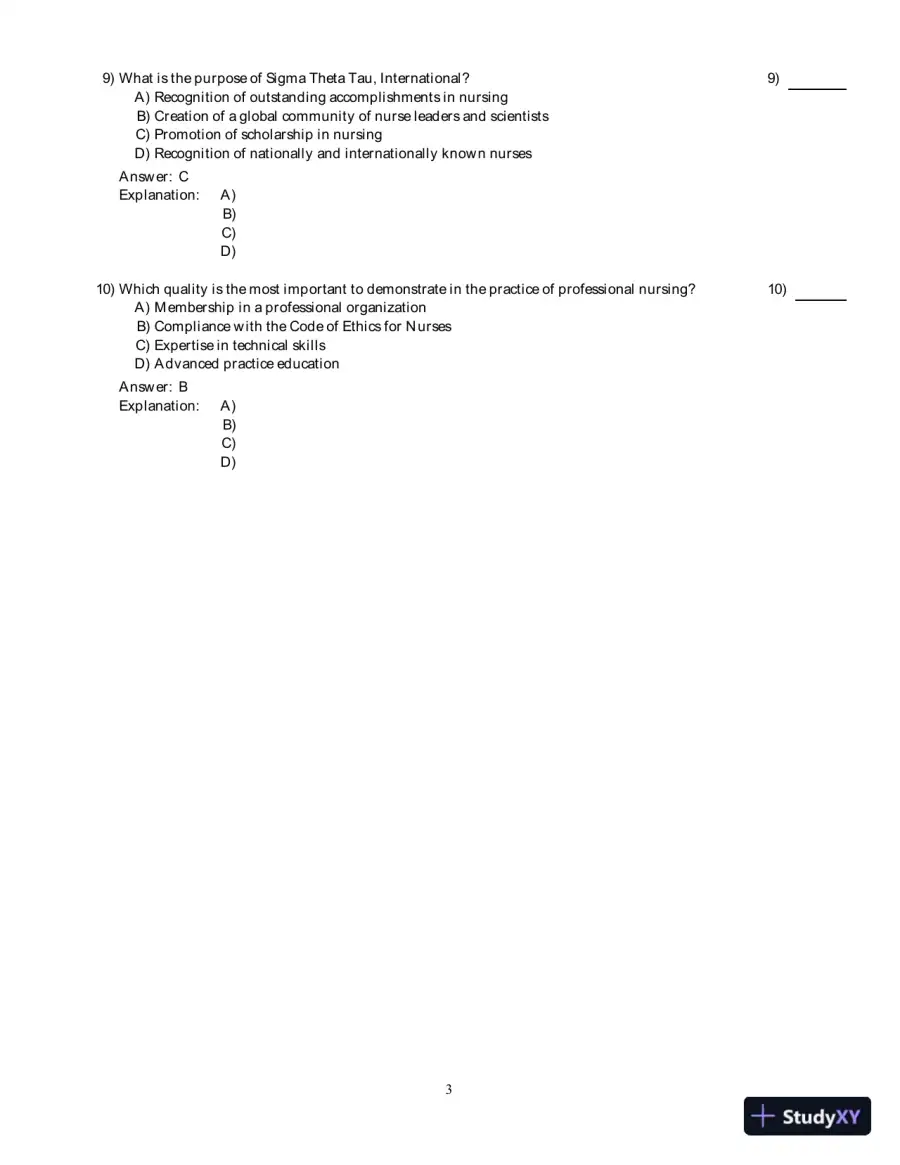 Nursing in Contemporary Society: Issues, Trends and Transition to Practice 1st Edition Test Bank, page 12