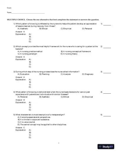 Nursing in Contemporary Society: Issues, Trends and Transition to Practice 1st Edition Test Bank - Page 14 preview image