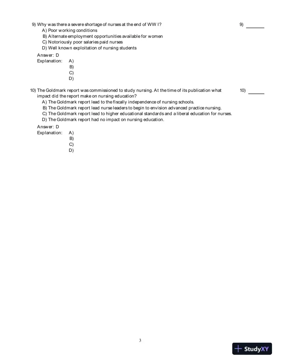 Nursing in Contemporary Society: Issues, Trends and Transition to Practice 1st Edition Test Bank, page 8