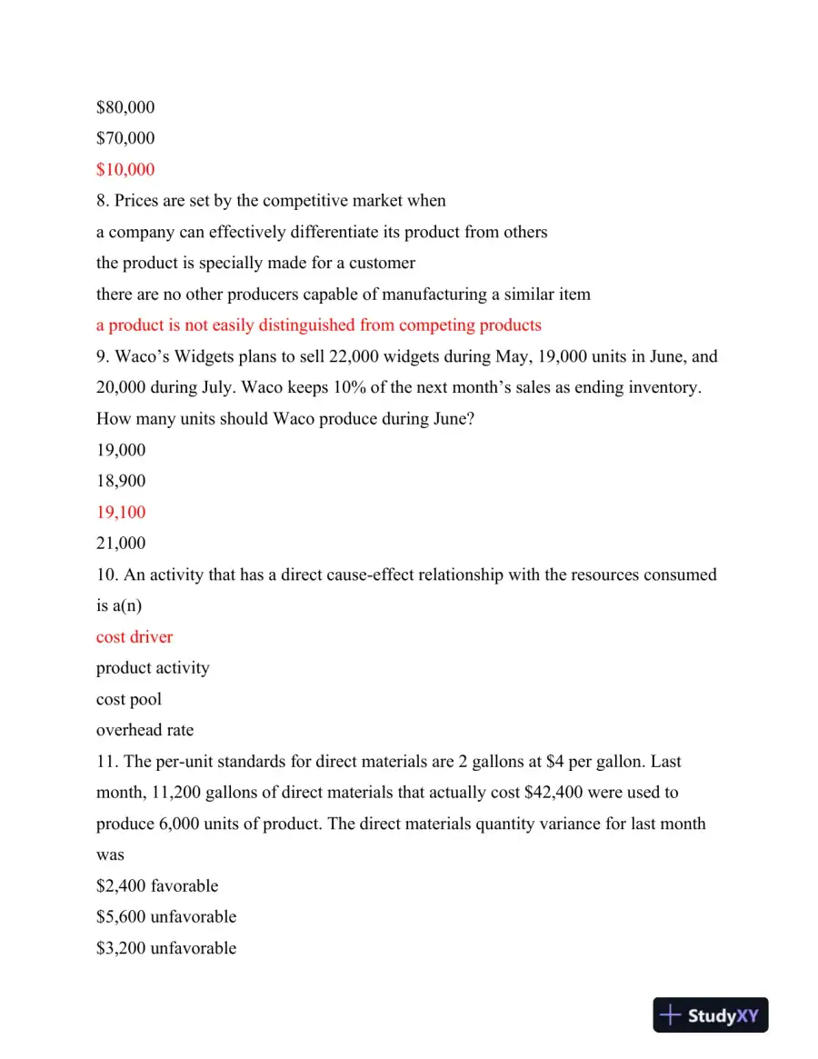 ACC455 Final Exam 2015: Comprehensive Managerial Accounting: University of Phoenix, page 4