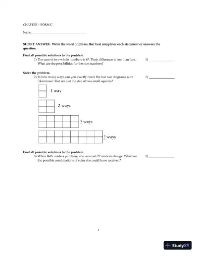 Test Bank for Mathematical Reasoning for Elementary Teachers, 7th Edition - Page 15 preview image