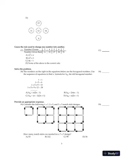 Test Bank for Mathematical Reasoning for Elementary Teachers, 7th Edition - Page 6 preview image