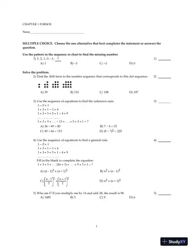 Test Bank for Mathematical Reasoning for Elementary Teachers, 7th Edition - Page 9 preview image
