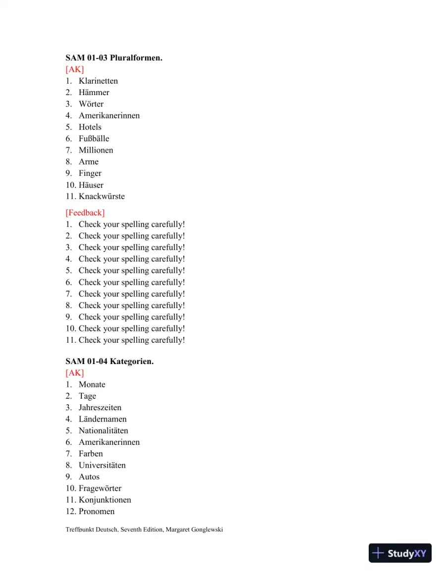 Test Bank for Treffpunkt Deutsch, 7th edition, page 12