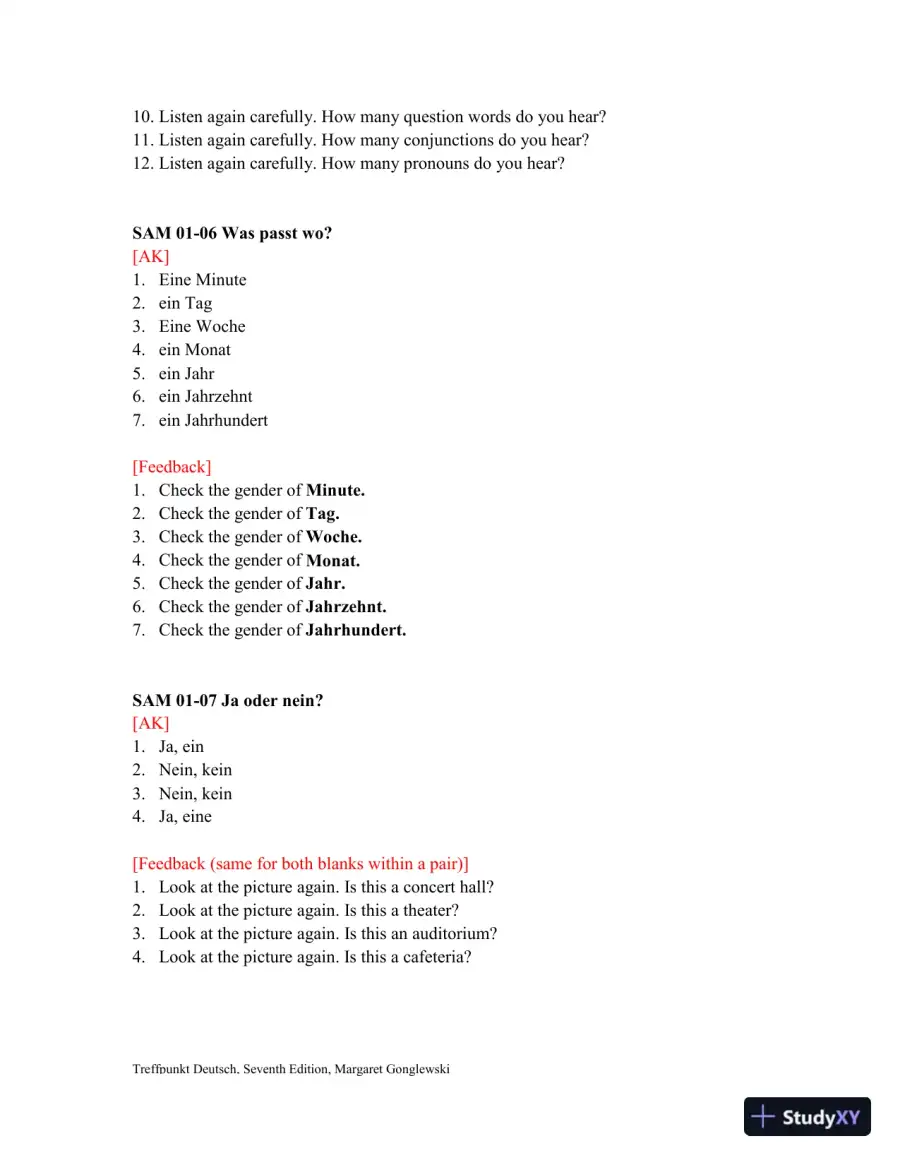 Test Bank for Treffpunkt Deutsch, 7th edition, page 14