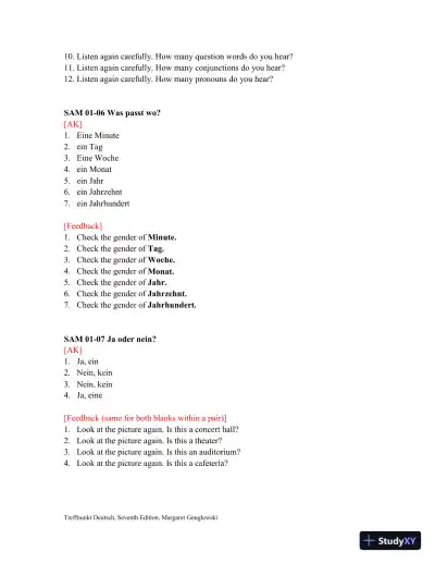 Test Bank for Treffpunkt Deutsch, 7th edition - Page 14 preview image