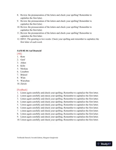 Test Bank for Treffpunkt Deutsch, 7th edition - Page 4 preview image