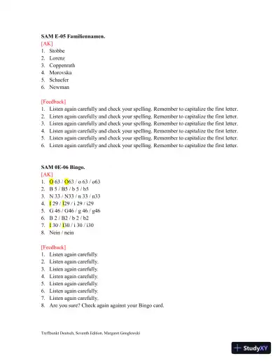 Test Bank for Treffpunkt Deutsch, 7th edition - Page 5 preview image
