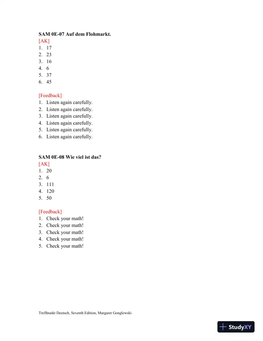 Test Bank for Treffpunkt Deutsch, 7th edition, page 6