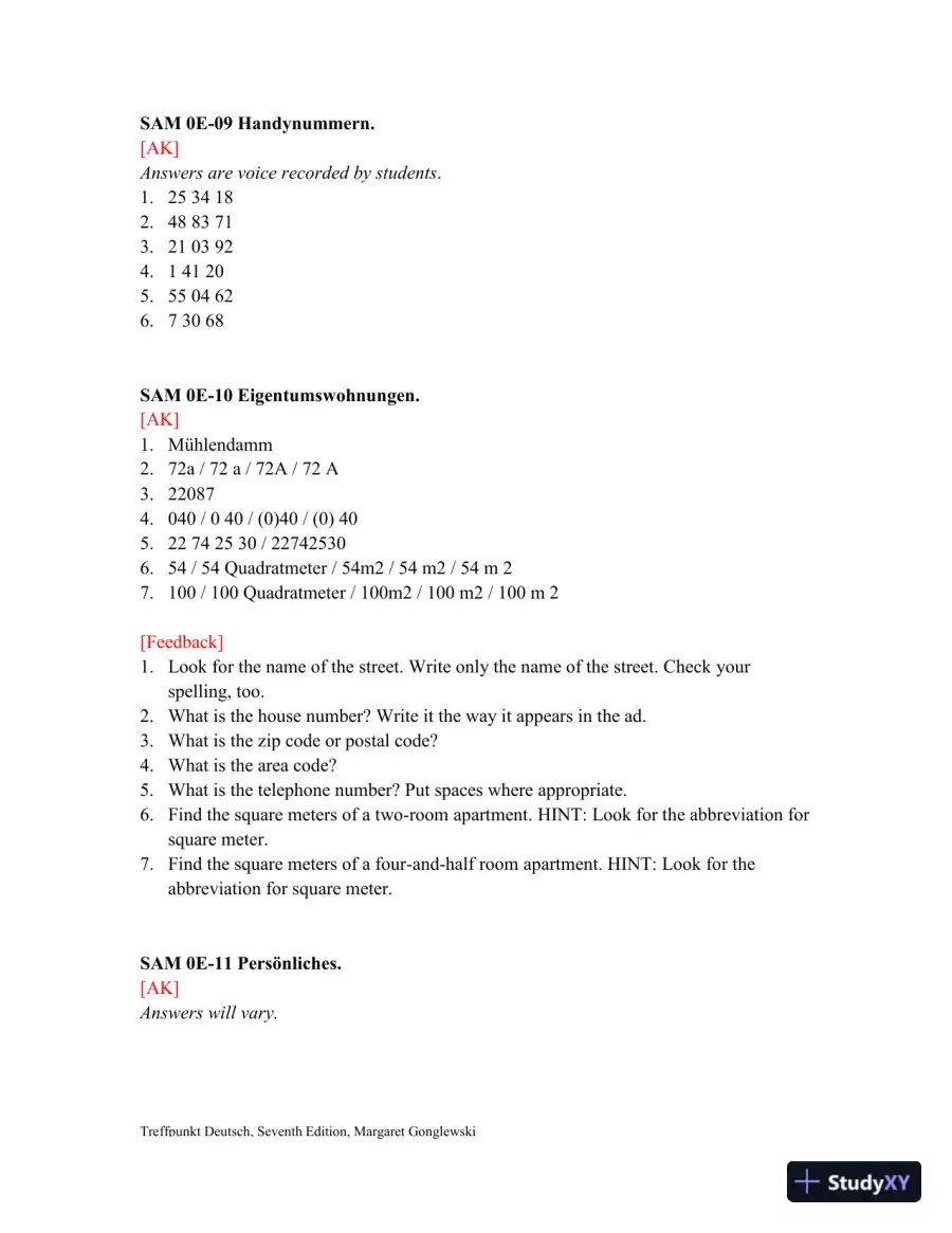 Test Bank for Treffpunkt Deutsch, 7th edition, page 7