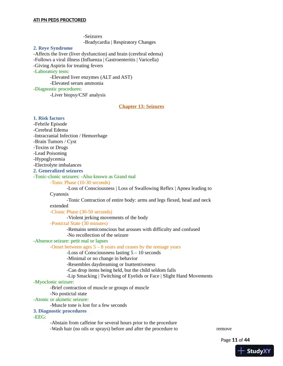 ATI PN Pediatrics Proctored Exam Version 8 with Answers (166 Solved Questions), page 12