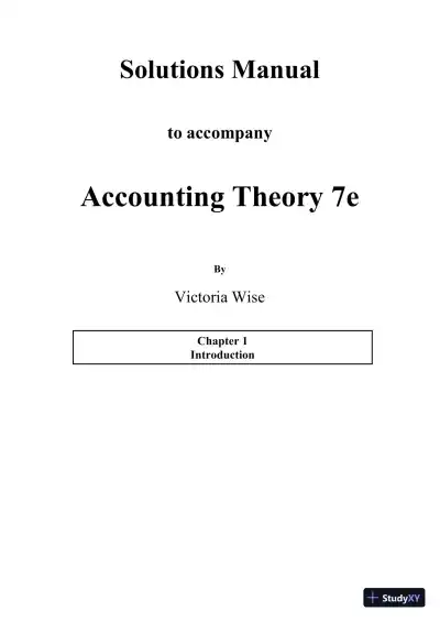 Accounting Theory, 7th Edition Solution Manual - Page 1 preview image