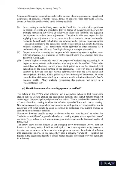 Accounting Theory, 7th Edition Solution Manual - Page 10 preview image