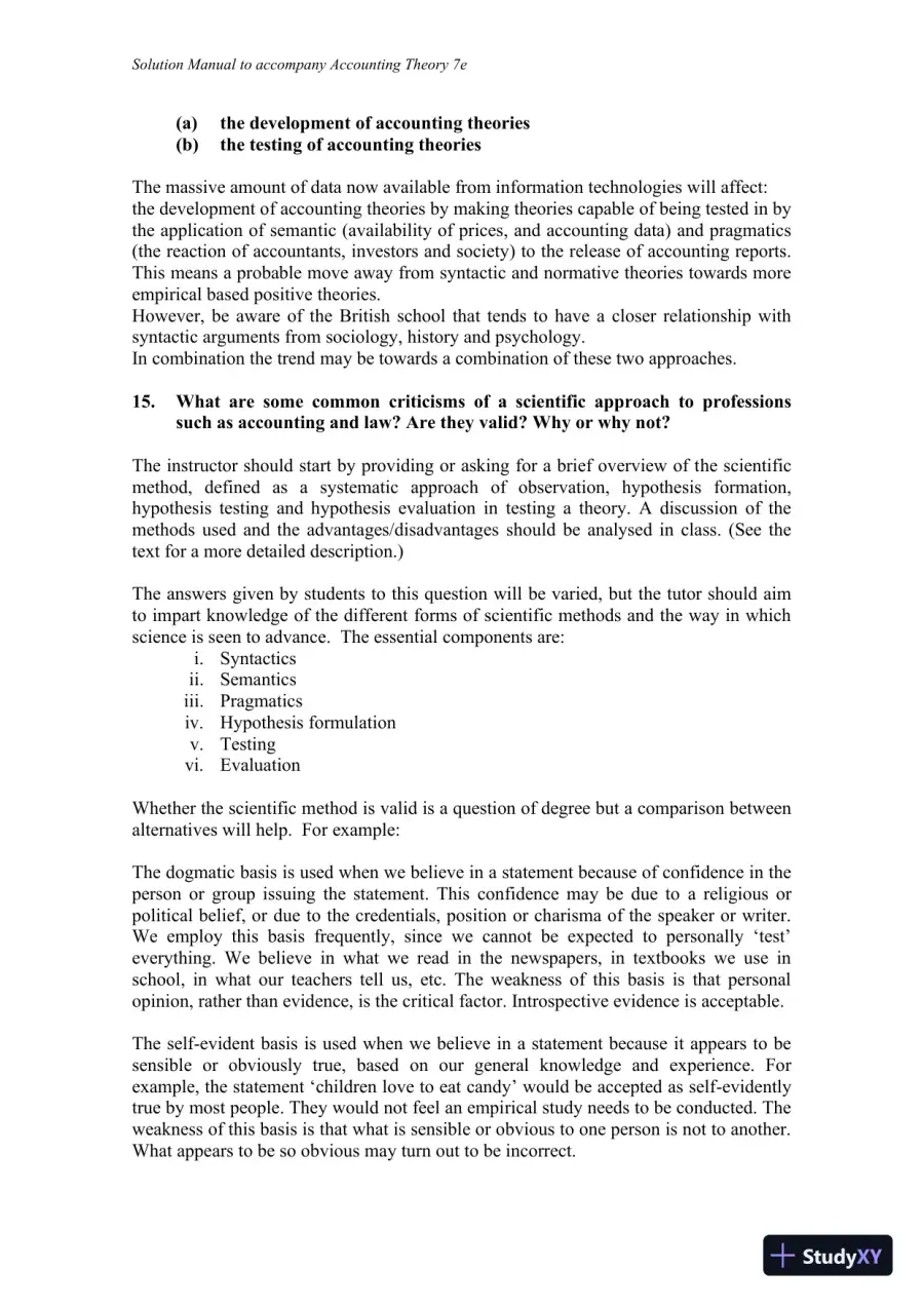 Accounting Theory, 7th Edition Solution Manual, page 16