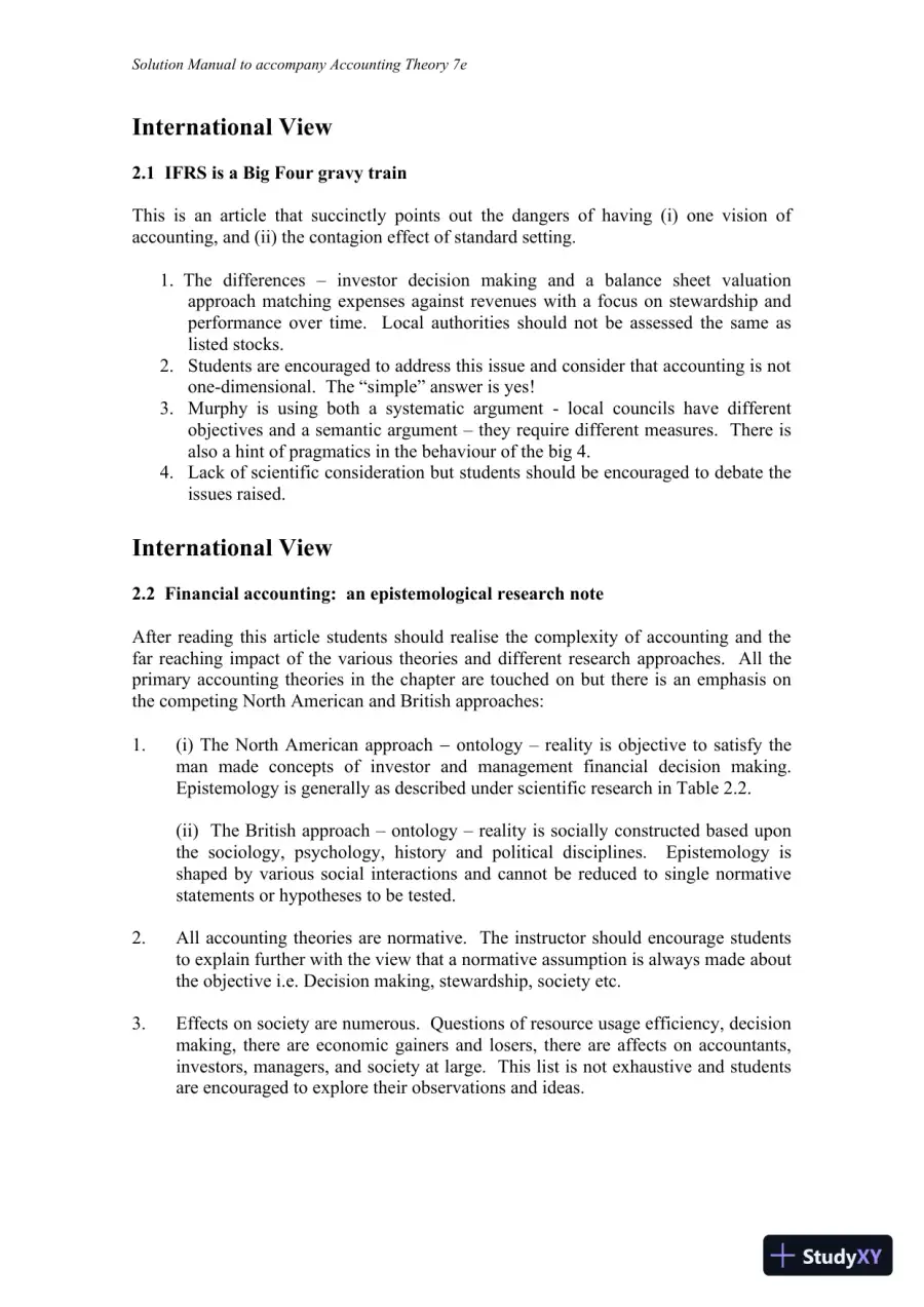 Accounting Theory, 7th Edition Solution Manual, page 18