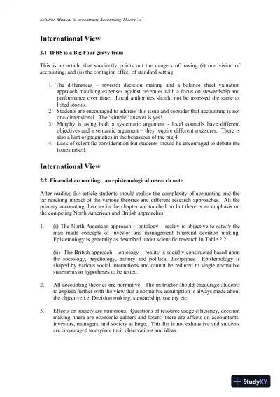 Accounting Theory, 7th Edition Solution Manual - Page 18 preview image