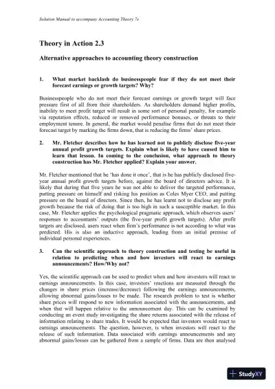 Accounting Theory, 7th Edition Solution Manual - Page 22 preview image