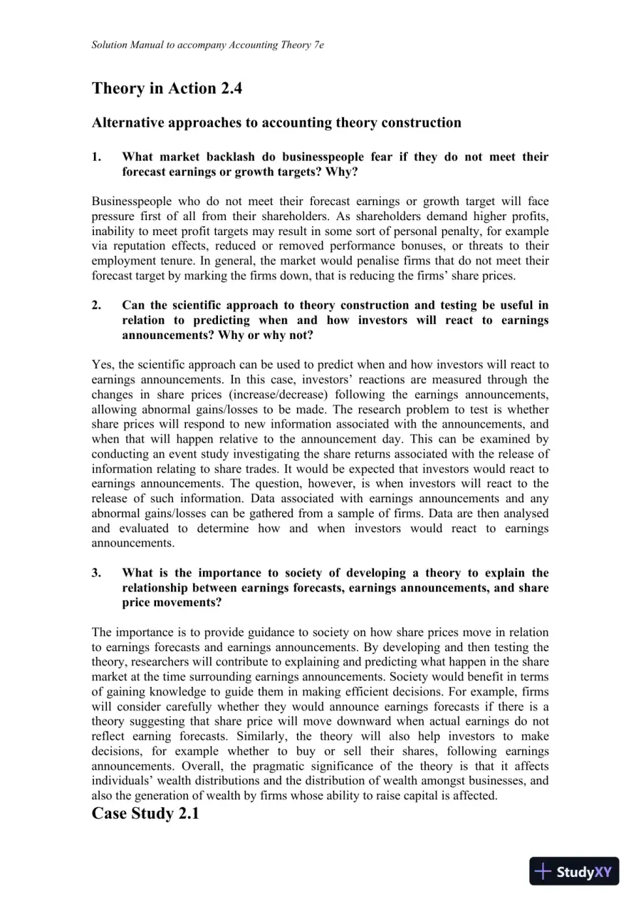 Accounting Theory, 7th Edition Solution Manual, page 24