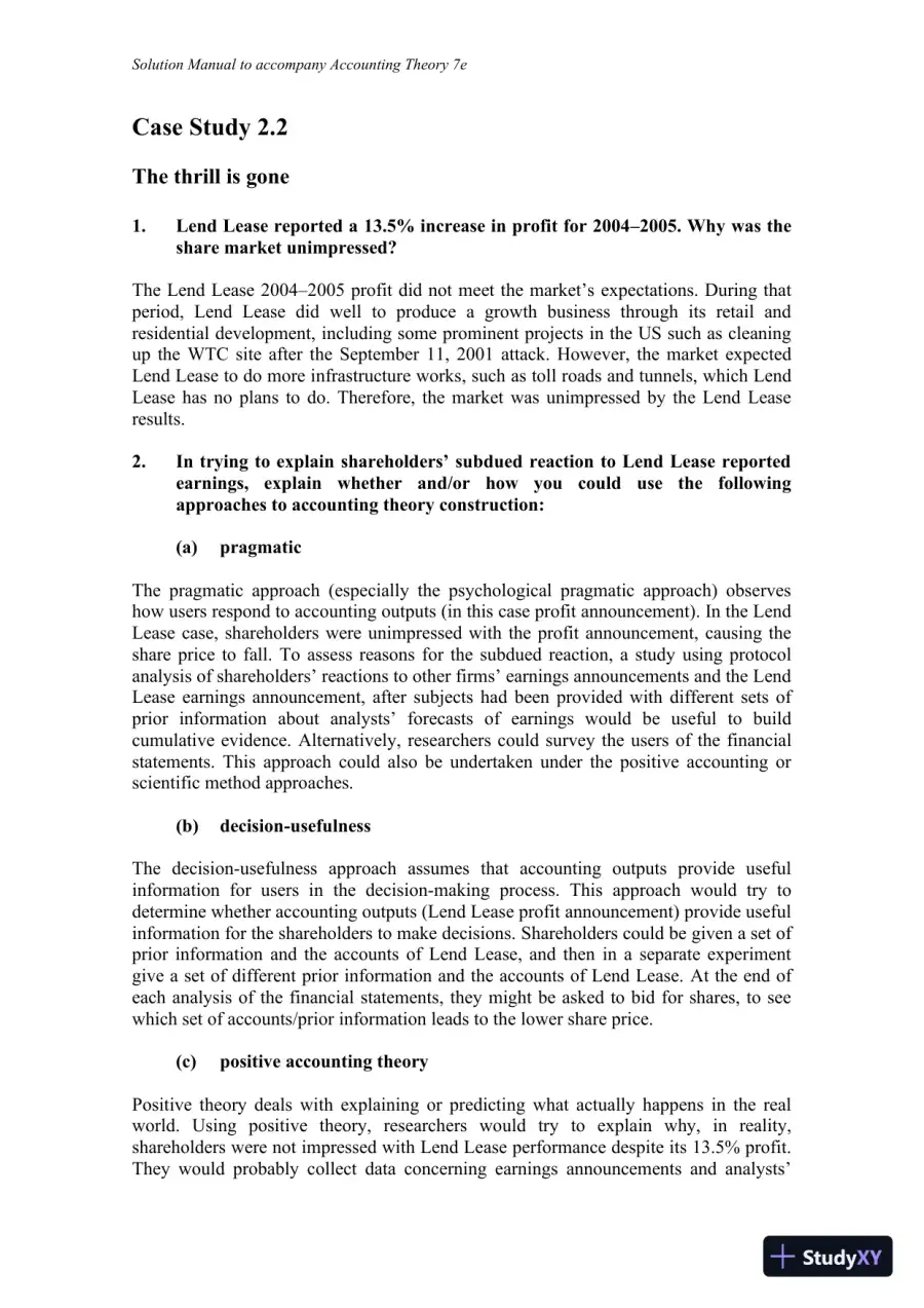Accounting Theory, 7th Edition Solution Manual, page 28