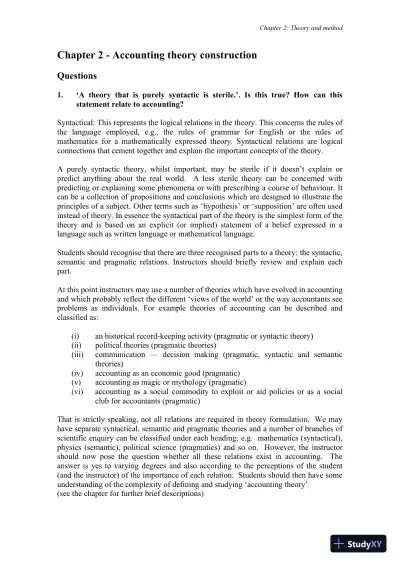 Accounting Theory, 7th Edition Solution Manual - Page 7 preview image