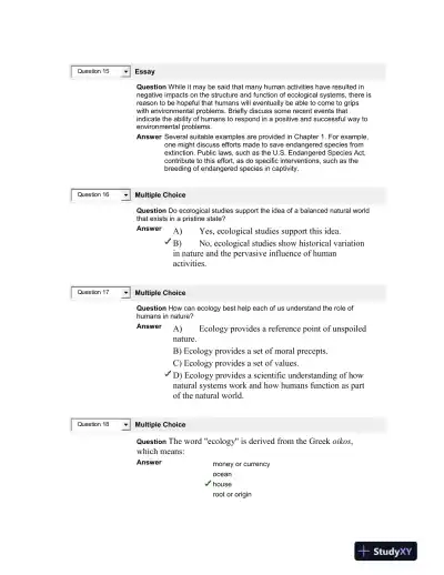 Test Bank For Economy of Nature, 6th Edition - Page 6 preview image