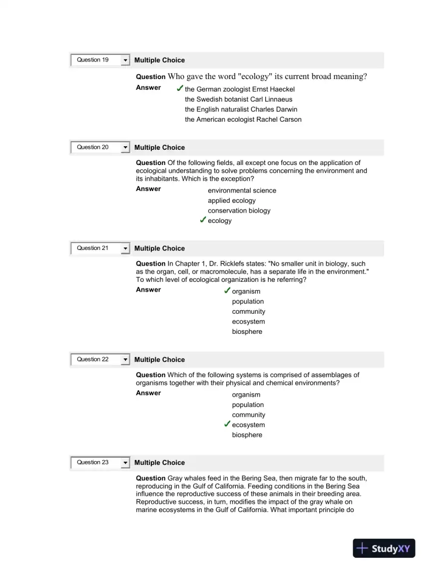 Test Bank For Economy of Nature, 6th Edition, page 7