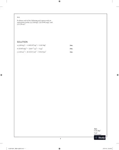 Solution Manual for Engineering Mechanics Statics in SI Units, 14th Edition - Page 1 preview image