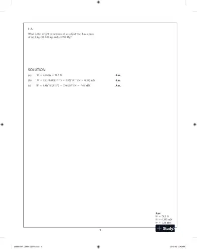 Solution Manual for Engineering Mechanics Statics in SI Units, 14th Edition - Page 4 preview image