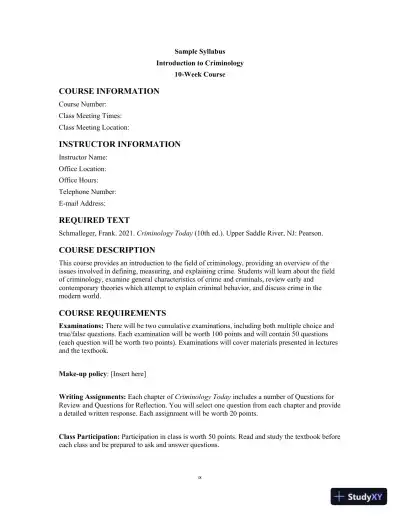 Lecture Notes For Criminology Today: An Integrative Introduction, 10th Edition - Page 8 preview image