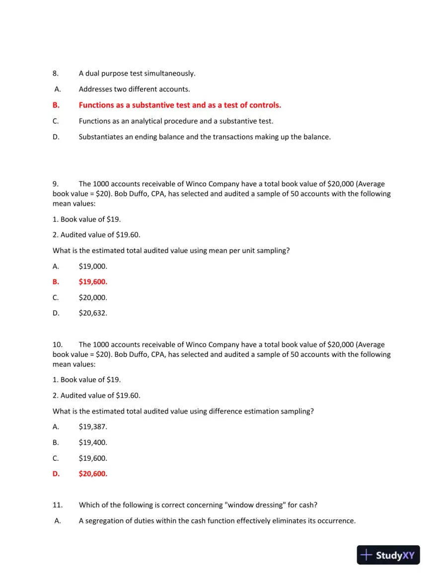 ACC555 Final Exam: Auditing and Accounting Principles, page 4