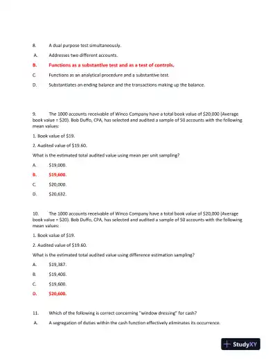 ACC555 Final Exam: Auditing and Accounting Principles - Page 4 preview image