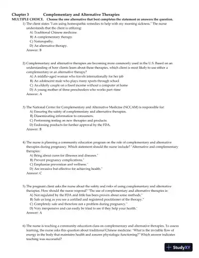 Olds' Maternal-Newborn Nursing and Women's Health Across the Lifespan 8th Edition Test Bank - Page 10 preview image