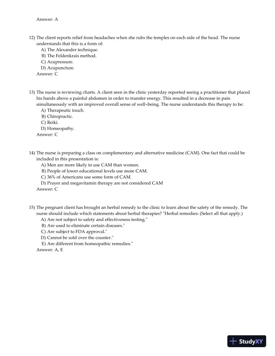 Olds' Maternal-Newborn Nursing and Women's Health Across the Lifespan 8th Edition Test Bank, page 12