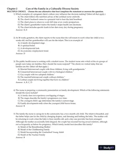 Olds' Maternal-Newborn Nursing and Women's Health Across the Lifespan 8th Edition Test Bank - Page 6 preview image