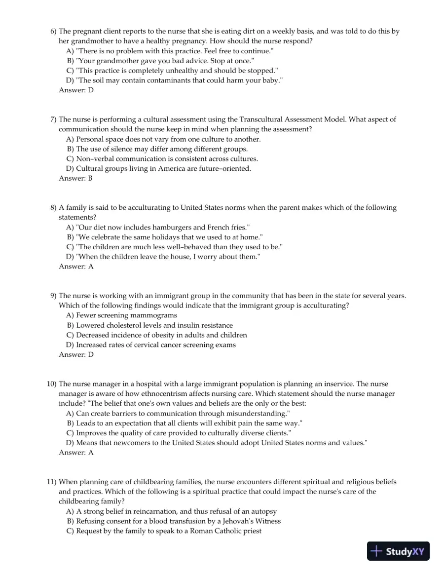 Olds' Maternal-Newborn Nursing and Women's Health Across the Lifespan 8th Edition Test Bank, page 7