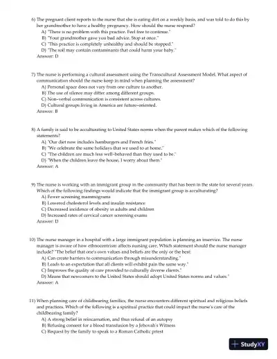 Olds' Maternal-Newborn Nursing and Women's Health Across the Lifespan 8th Edition Test Bank - Page 7 preview image